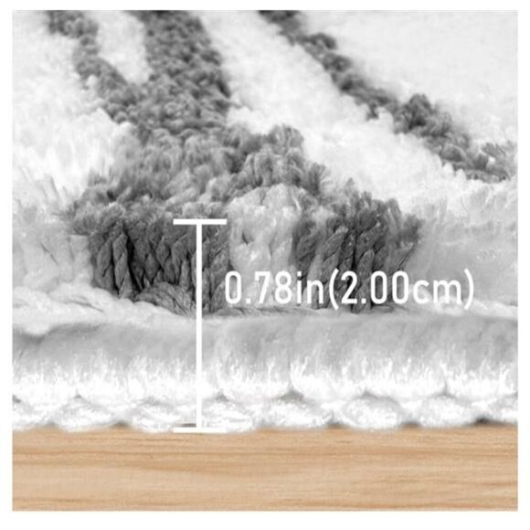 Tititex Bathroom New Luxury Bath Mat White & Gray 24" x 36 " (Rectangular) - Picture 11 of 16